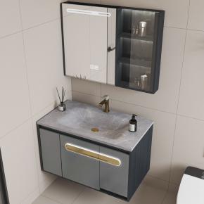 Bathroom Wall-Hung Single Washbasin Hot Bending Sintered Stone Bathroom Sinks