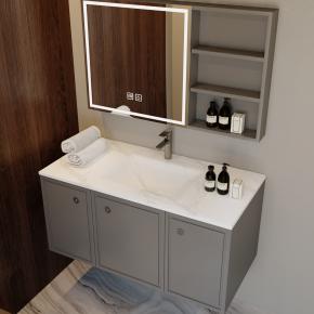 Bathroom Wall-Hung Single Washbasin Hot Bending Sintered Stone Bathroom Sinks
