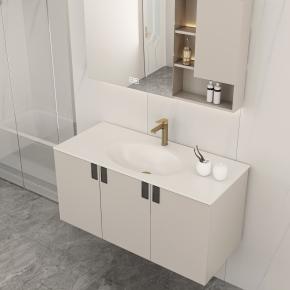 Bathroom Wall-Hung Single Washbasin Hot Bending Sintered Stone Bathroom Sinks