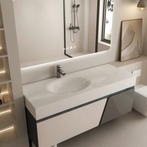 Bathroom Wall-Hung Single Washbasin Hot Bending Sintered Stone Bathroom Sinks