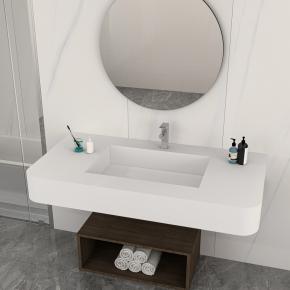 Bathroom Wall-Hung Single Washbasin Seamless basin Sintered Stone Bathroom Sinks