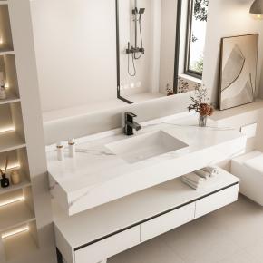Bathroom Wall-Hung Single Washbasin Seamless basin Sintered Stone Bathroom Sinks