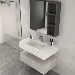 Bathroom Wall-Hung Single Washbasin Seamless basin Sintered Stone Bathroom Sinks