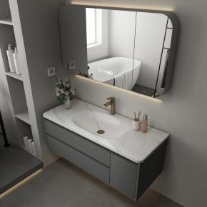 Bathroom Wall-Hung Single Washbasin Hot Bending Sintered Stone Bathroom Sinks
