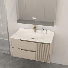 Bathroom Wall-Hung Single Washbasin Hot Bending Sintered Stone Bathroom Sinks