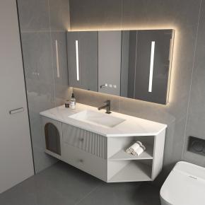 Bathroom Wall-Hung Single Washbasin Seamless basin Sintered Stone Bathroom Sinks