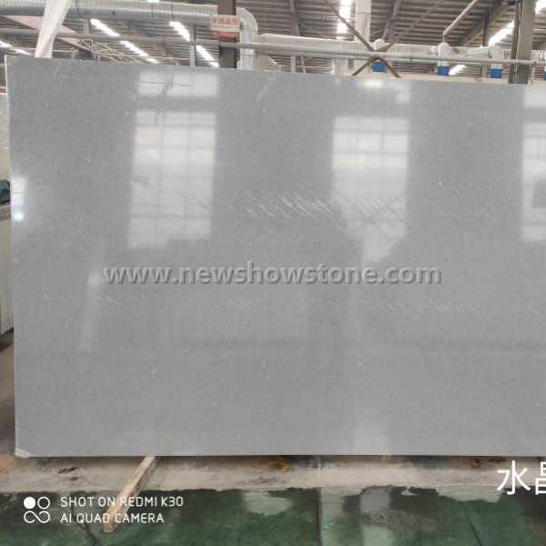 Crystal Light Grey Quartz Slab