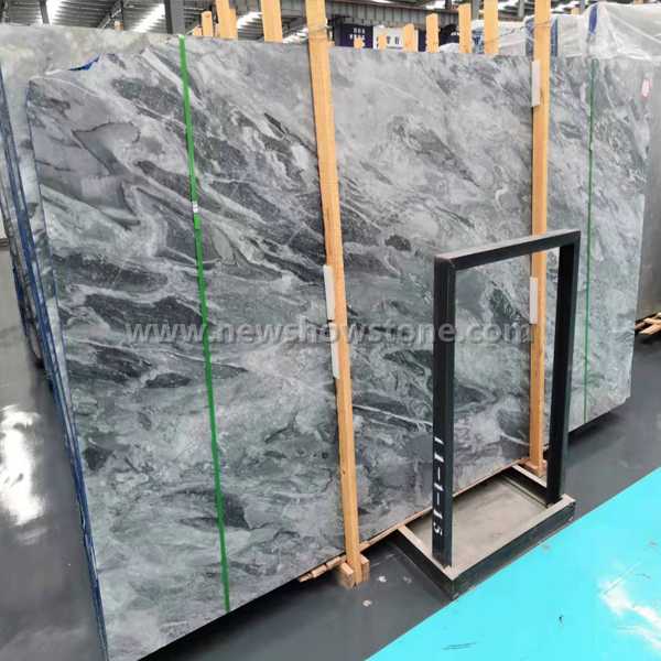 Green vein light grey marble