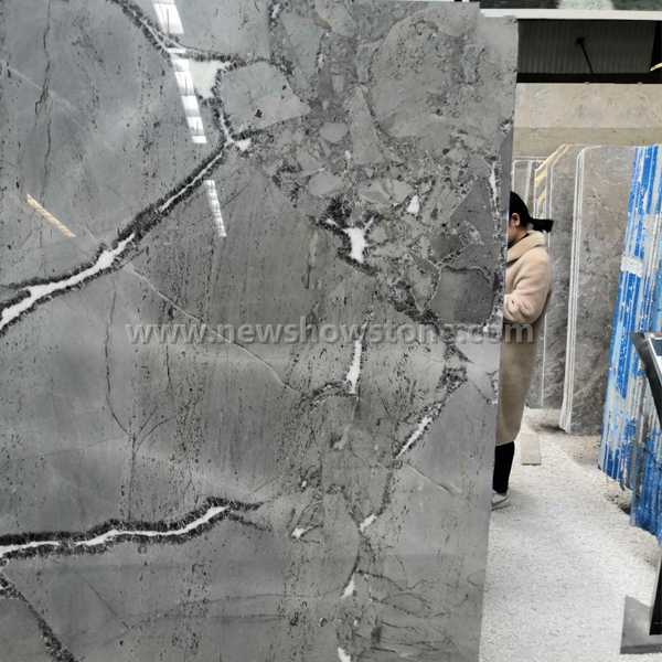 Star Grey marble slabs with white veins