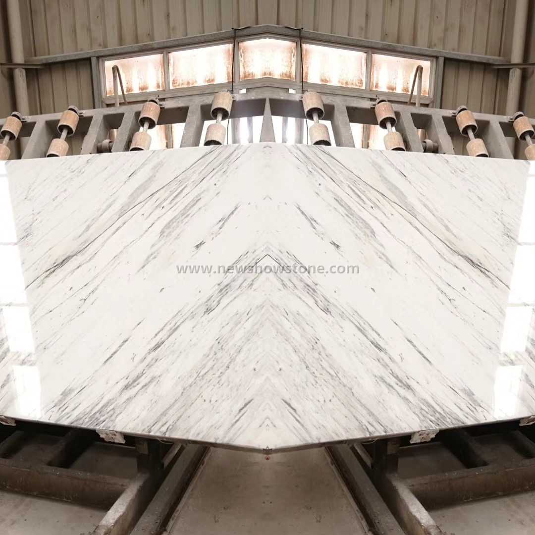 Statuario white marble book match