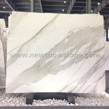 calacatta white marble slab